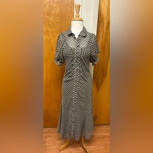 Anthropologie Black and White Midi Dress